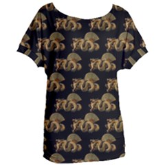 Dragon Motif Print Pattern Women s Oversized Tee by dflcprintsclothing
