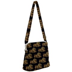 Dragon Motif Print Pattern Zipper Messenger Bag by dflcprintsclothing