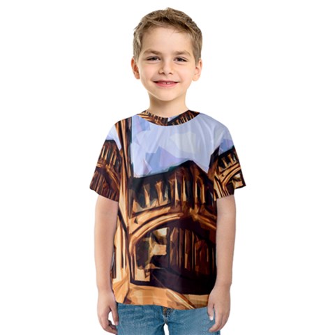 Street Architecture Building Kids  Sport Mesh Tee by Pakrebo