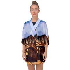 Street Architecture Building Half Sleeve Chiffon Kimono by Pakrebo