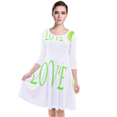 I Lovetennis Quarter Sleeve Waist Band Dress by Greencreations