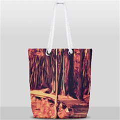 Forest Autumn Trees Trail Road Full Print Rope Handle Tote (small) by Pakrebo