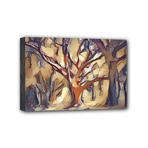 Tree Forest Woods Nature Landscape Mini Canvas 6  X 4  (stretched) by Pakrebo