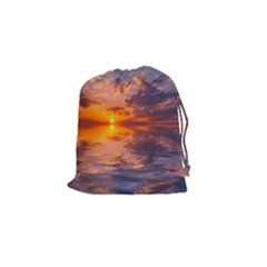Sunset Dawn Sea Sun Nature Drawstring Pouch (small) by Pakrebo