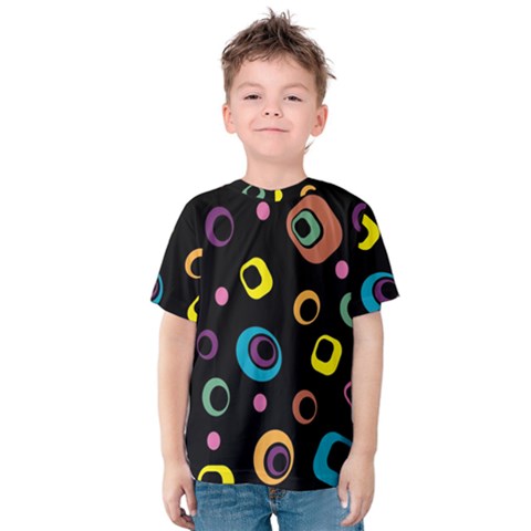 Abstract Background Retro 60s 70s Kids  Cotton Tee by Pakrebo