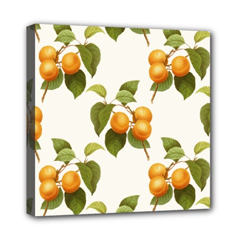 Apricot Fruit Vintage Art Mini Canvas 8  X 8  (stretched) by Pakrebo