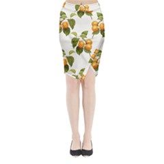 Apricot Fruit Vintage Art Midi Wrap Pencil Skirt by Pakrebo