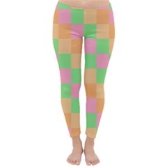 Checkerboard Pastel Squares Classic Winter Leggings by Pakrebo