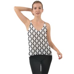Black Pattern Halftone Wallpaper Chiffon Cami by Pakrebo
