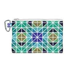 Mosaic Triangle Symmetry Canvas Cosmetic Bag (medium) by Pakrebo
