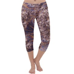 Puckered Fractal Artwork Design Capri Yoga Leggings by Pakrebo