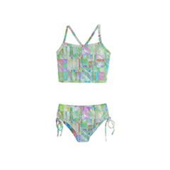 Pastel Quilt Background Texture Girls  Tankini Swimsuit by Pakrebo
