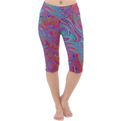 Fractal Bright Fantasy Design Lightweight Velour Cropped Yoga Leggings by Pakrebo