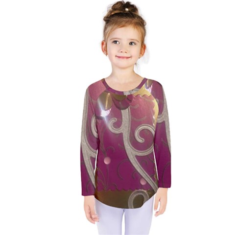 Purple Flower With Shine Kids  Long Sleeve Tee by DeneWestUK
