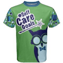 Self Care Goals (green Owl) Men s Cotton Tee by TransfiguringAdoptionStore