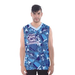 Self Care Goals (blue Pattern) Men s Basketball Tank Top by TransfiguringAdoptionStore