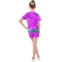 Psychedelic Purple Garden Milkweed Flower Kids  Mesh Tee and Shorts Set View2