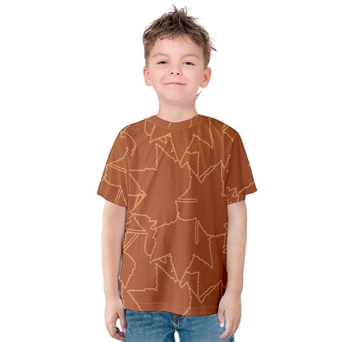 Autumn Leaves Repeat Pattern Kids  Cotton Tee by Pakrebo