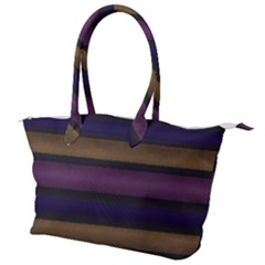 Stripes Pink Yellow Purple Grey Canvas Shoulder Bag by BrightVibesDesign