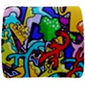 Graffiti abstract with colorful tubes and biology artery theme Back Support Cushion View1