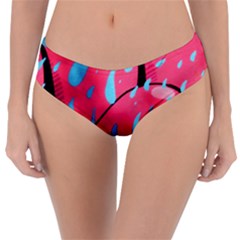 Graffiti Watermelon Pink With Light Blue Drops Retro Reversible Classic Bikini Bottoms by genx