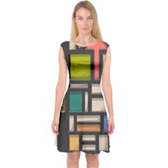 Door Stained Glass Stained Glass Capsleeve Midi Dress by Pakrebo