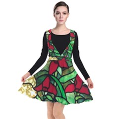 Stained Glass Art Window Church Plunge Pinafore Dress by Pakrebo