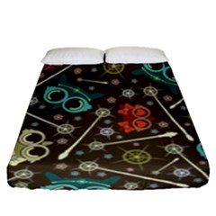 Vintage Emoji Owl (girl Owls) Fitted Sheet (queen Size) by TransfiguringAdoptionStore