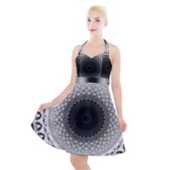 Mandala Calming Coloring Page Halter Party Swing Dress  by Pakrebo