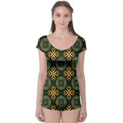 Kaleidoscope Pattern Seamless Boyleg Leotard  by Pakrebo