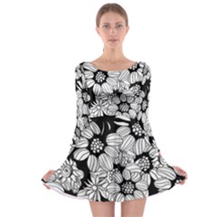 Mandala Calming Coloring Page Long Sleeve Skater Dress by Pakrebo