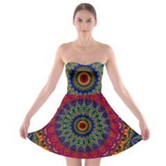 Kaleidoscope Mandala Pattern Strapless Bra Top Dress by Pakrebo