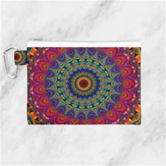 Kaleidoscope Mandala Pattern Canvas Cosmetic Bag (medium) by Pakrebo
