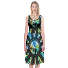 Cathedral Sagrada Família Barcelona Midi Sleeveless Dress by Pakrebo