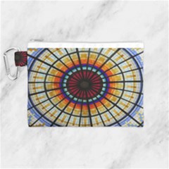Background Stained Glass Window Canvas Cosmetic Bag (medium) by Pakrebo
