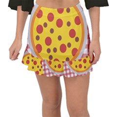 Pizza Table Pepperoni Sausage Fishtail Mini Chiffon Skirt by Pakrebo