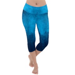 Deep Ocean Lightweight Velour Capri Yoga Leggings by LoolyElzayat