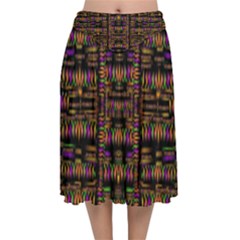 Surrounded By  Ornate  Loved Candle Lights In Starshine Velvet Flared Midi Skirt by pepitasart