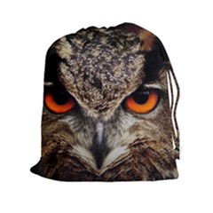 Owl s Scowl Drawstring Pouch (xxl) by WensdaiAmbrose