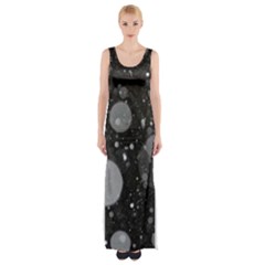 Splatter - Grayscale Maxi Thigh Split Dress by WensdaiAmbrose