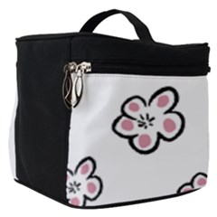 Plum Seamless Flower Make Up Travel Bag (small) by Mariart
