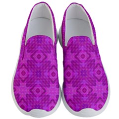 Magenta Mosaic Pattern Triangle Men s Lightweight Slip Ons by Pakrebo