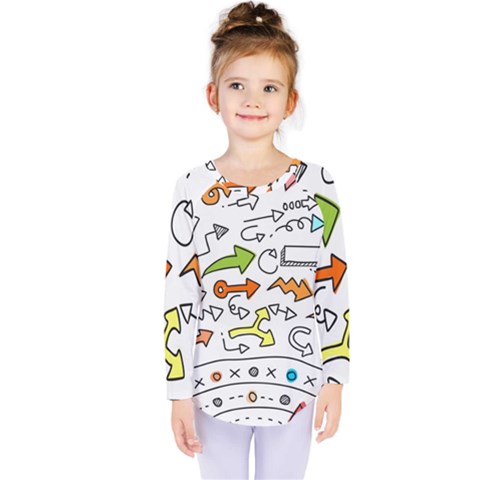 Desktop Pattern Art Graphic Design Kids  Long Sleeve Tee by Pakrebo