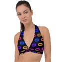 Pattern Background Structure Black Halter Plunge Bikini Top View1