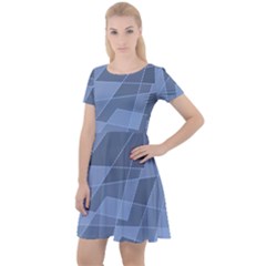 Lines Shapes Pattern Web Creative Cap Sleeve Velour Dress  by Pakrebo