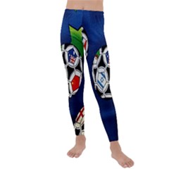 Textile Football Soccer Fabric Kids  Lightweight Velour Leggings by Pakrebo