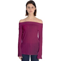 Red Black Pattern Background Off Shoulder Long Sleeve Top by Mariart