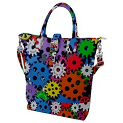 The Gears Are Turning Buckle Top Tote Bag by WensdaiAmbrose