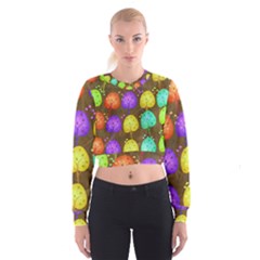 Textured Grunge Background Pattern Cropped Sweatshirt by Mariart