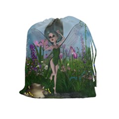 Cute Little Fairy Drawstring Pouch (xl) by FantasyWorld7